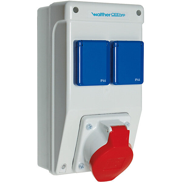 WALTHER-WERKE Steckdosenkombination Kunststoff, Wandgeh. 6570105